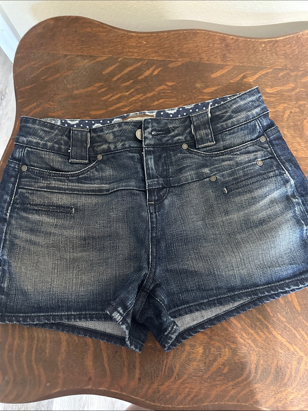 PAIGE Indigo Washed Denim Cutoff Shorts